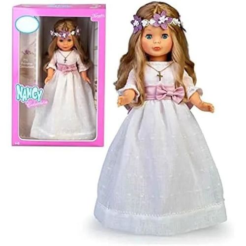 Poupée De Collection - Famosa - Nancy Collection Communion - 42 Cm - Robe Blanche - Pendentif Croix