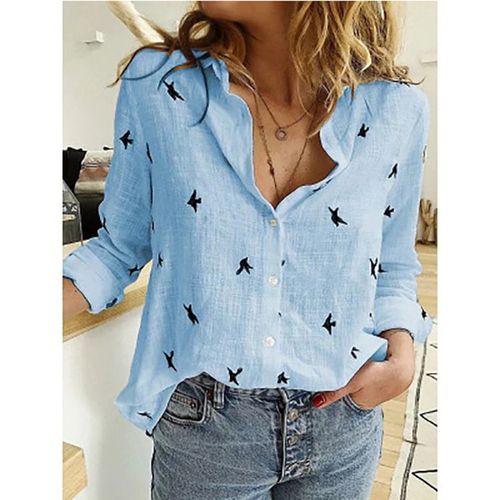 Chemise À Manches Longues Pour Femmes,Cardigan À Revers Boutonné,Chemise Respirée,Tunique Décontractée,Blanc,Jaune,Loisirs
