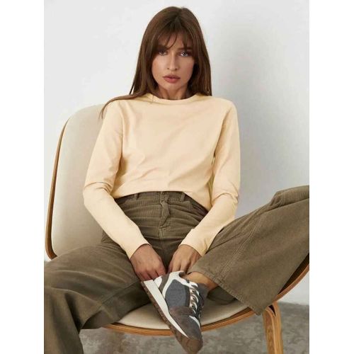 Wolfeel-T-Shirt À Manches Longues Pour Femme,Coton,Basique,Solide,Printemps,Automne