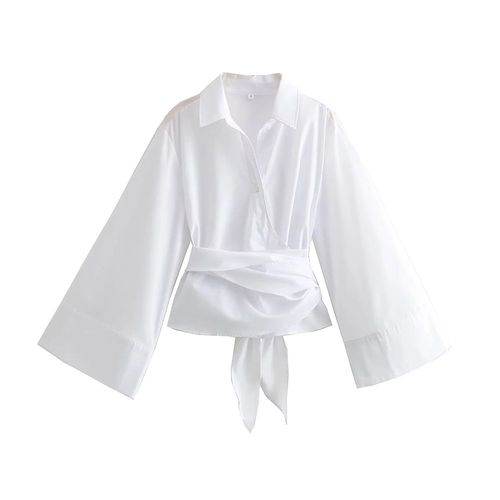 Traf-Chemisiers Kimono À Manches Sulfpour Femme,Avec Nministériels D,Bouton Avant,Chemises Chics À La Mode