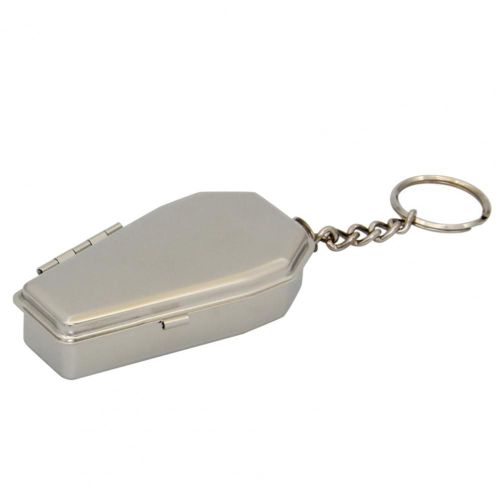 Mini cendrier de cercueil avec porte-clés,cendrier cool en métal coupe-vent,cercueil portable,porte-clés de voiture,évaluation agaçante pour le camping - Type Ellipse