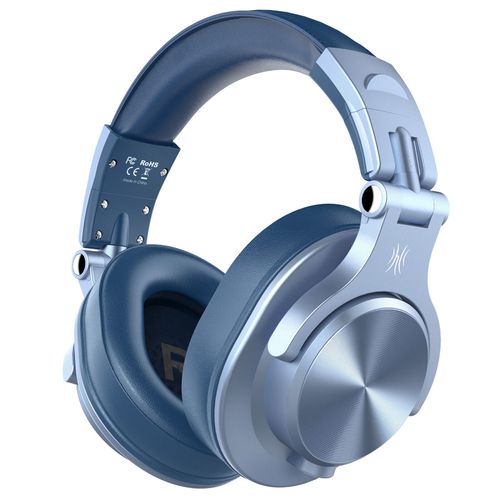 ecouteurs bluetooth 5.2 A70 Fusion,casque d'écoute stéréo Hi-Res Audio,Over Ear sans fil pour l'oreille,moniteur d'enregistrement professionnel DJ 72H - Type Blue