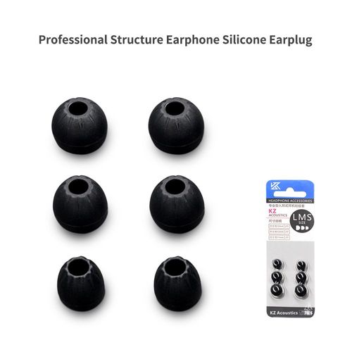 KZ-Oreillettes en mousse à mémoire de forme,3 paires (6 pièces),confortables,isolantes du bruit,pour écouteurs originaux - Type KZ Black1 3Pairs