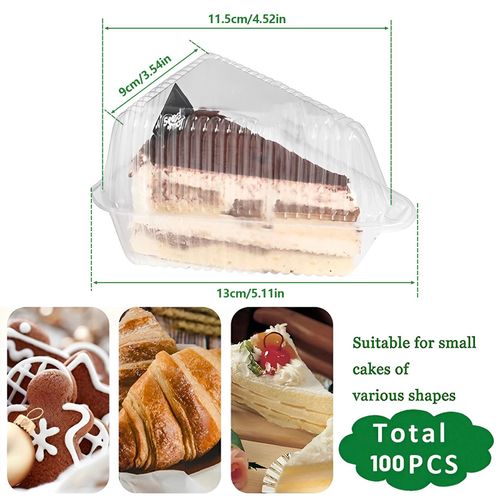 Récipient À Tranches De Gâteau Chi Avec Couvercle,Boîtes À Gâteaux Au Fromage Carrées,Supports À Tarte Triangulaires Pour Fête De Mariage À Chamonix,100 Pièces - Type 100pcs Triangle
