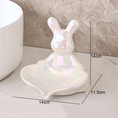 Porte-Vaisselle En Céramique En Forme D'animal Mignon Pour La Maison,Étagères De Rangement Pour Documents Solides,Accessoire T1 - Type Bd White