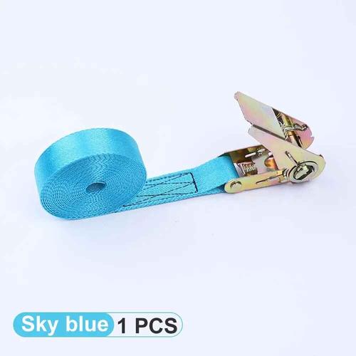 Corde De Tension De Voiture Pour Sac À Bagages,Uld'arrimage De Moto Et De Vélo,Sangle De Cargaison,Sangle De Bain À Cliquet,3m - Type Sky Blue