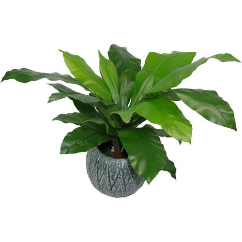 Plante Artificielle en Forme de Nid d'Oiseau avec Pot en Plastique Noir, 60 cm