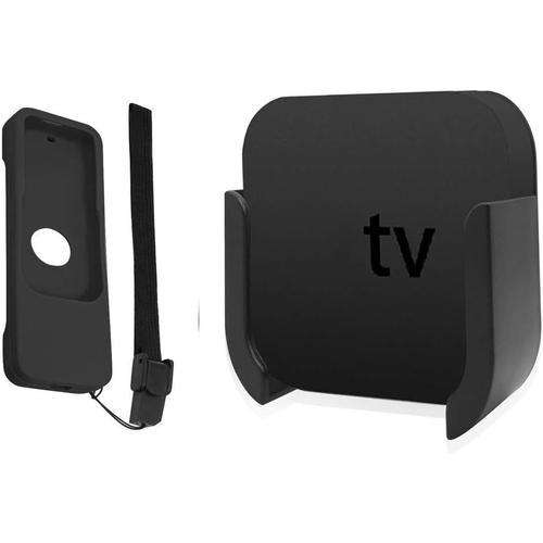 Support Tv Pour Apple Tv 4ème Et 4k 5ème Génération, Support De Fixation Murale Avec Boîtier D'extension Bonus Pour Apple Tv 4ème / 4k 5ème Génération (Noir)