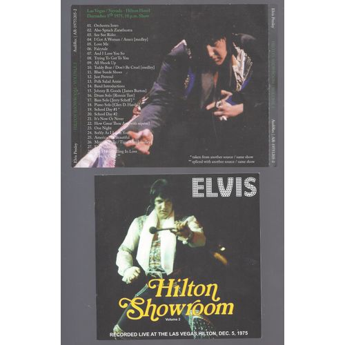 Elvis Presley Hilton Showroom Vol. 2 - 5/12/1975 Cocktail Show Livret 16 Pg Disc Original Audience Recording 29 Tracks Disc Original Edition Limitée 300 Ex Neuf Pochette Plastique Scellée Ultra Rare