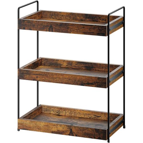Étagère À Épices Amovible À 3 Étages - Étagère De Douche Moderne - Plan De Travail Pratique En Bois Pour Salle De Bain - Organiseur De Rangement Multifonction - Étagère Sous Meuble - Étagère D'évier