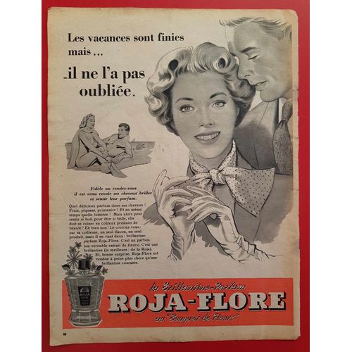 Affiche Publicitaire De Presse Parfum Roja-Flore (1954)