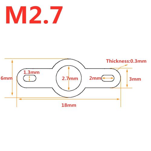50 pièces/100 pièces cuivre plaqué argent double tête borne à souder M2.2-M4.2 circulaire rondelle à souder feuille à souder LDP - Type [M2.7]-50pcs