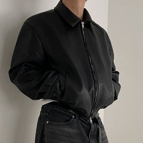 Iefb-Manteau Court En Cuir Pu Pour Homme,Blouson À Col Rabattu,De Style Coréen,Décontracté,Tendance,Printemps Été,9c5013