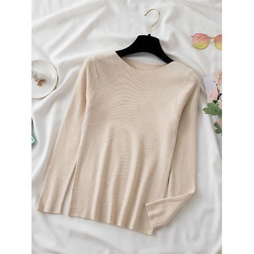 Pull Chaud À Col Rond Pour Femmes,Pulls Basiques,Haut Décontracté,Slim,Haute Qualité,Simplicité,Solide