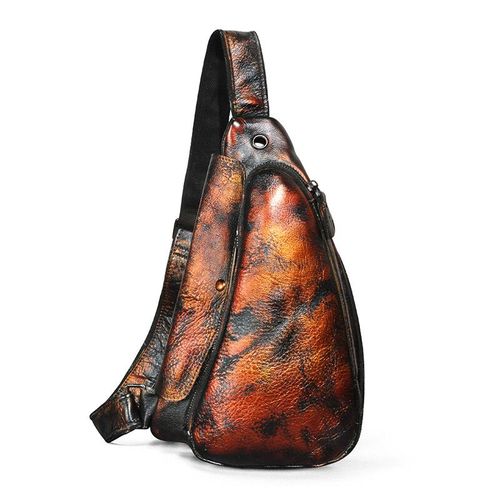 Sac à bandoulière en cuir pour hommes,décontracté,mode voyage,ceinture,poitrine,Design,sangle à une épaule,9976