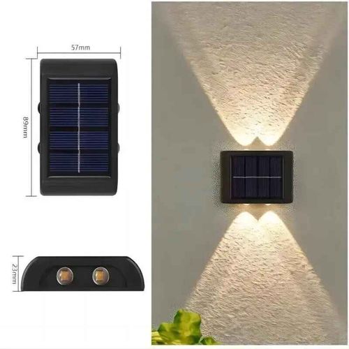 Applique Murale Solaire Étanche Pour Jardin,Cour Et Abri De Voiture,4led,62 Perles - Type 4led Warm