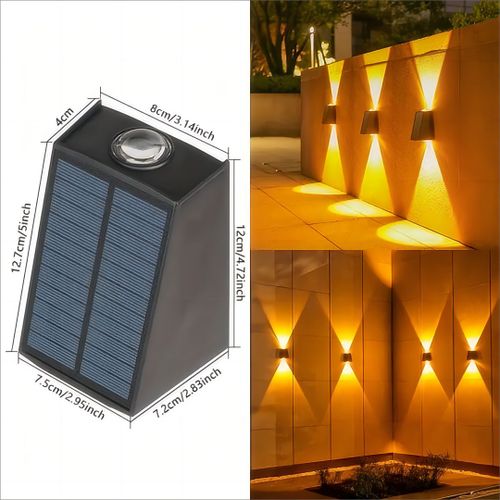 Applique Murale Solaire D'extérieur,1 Pièce,Luminaire Décoratif,Étanche,Brille De Haut En Bas,Idéal Pour Un Jardin,Une Villa - Type Yellow Light #A