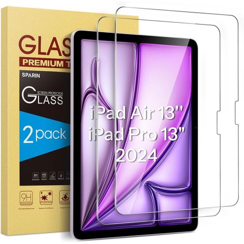 2 Pièces Protection Écran En Verre Trempé Pour Ipad Air 13 Pouces M2 2024 / Ipad Pro 13 Pouces M4 2024, Film Vitre Protection Écran, Hd Clair Transparent, Dureté 9h Glass