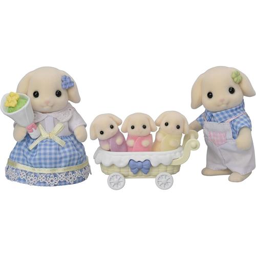 La Famille Lapin Bélier - Set 5 Figurines - Plongez Dans L'univers De La Famille Sylvanian - Figurines Animaux Miniatures - Jouet Enfant 3 Ans Et + - 5735