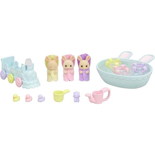 Les Triplés Lapin Crème Et Accessoires De Bain - 3 Figurines 8 Accessoires - Plongez Dans L'univers De La Famille Sylvanian - Figurines Miniatures - Jouet Enfant 3 Ans Et + - 5707