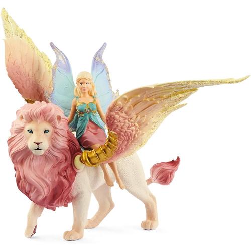 Bayala - Elfe Sur Lion Ailé, Figurine Fée Détachable Chevauchant Un Lion Rose Magique Avec Des Parties Mobiles, Figurine Magique Pour Enfants De 5 Ans Et Plus