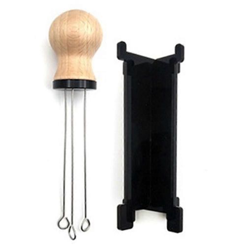 Outil de nivellement de distributeur de pilon de café, type d¿aiguille de manche en bois massif d¿aiguille pilon de café, po de café