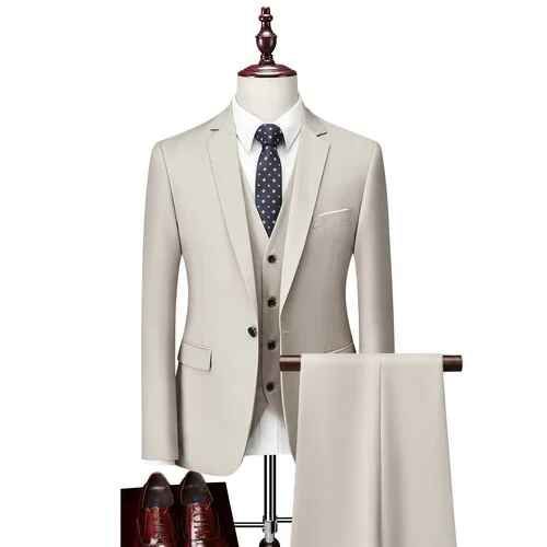 Costume Trois Pièces Slim Et Décontracté Pour Homme,Ensemble Veste Et Pantalon,Blazer De Marié,Manteau Fjwaistcoat