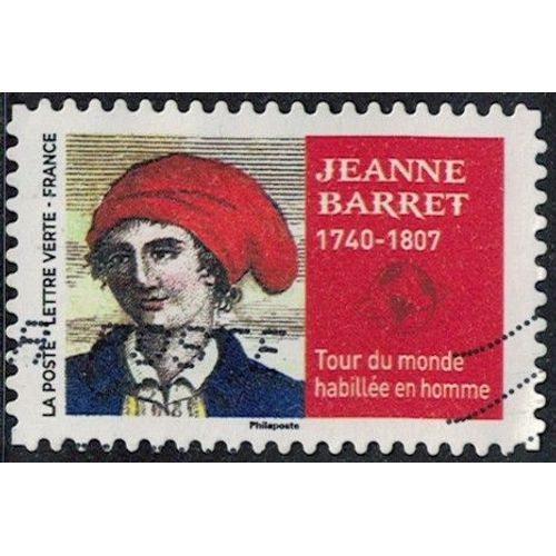 France 2022 Oblitéré Used Grandes Voyageuses Jeanne Barret Tour Du Monde Habillée En Homme Y&t Fr 2114 Su