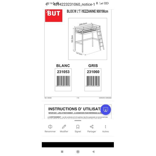 Lit Mezzanine Une Personne Avec Bureau