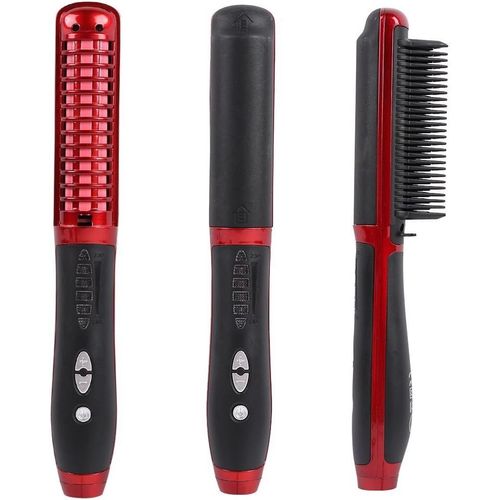 Minidiva Brosse Lisseur Cheveux,Défriser Les Cheveux Anti Scald Anti Statique Fer À Lisser Avec Technologie Ionique (Rouge)