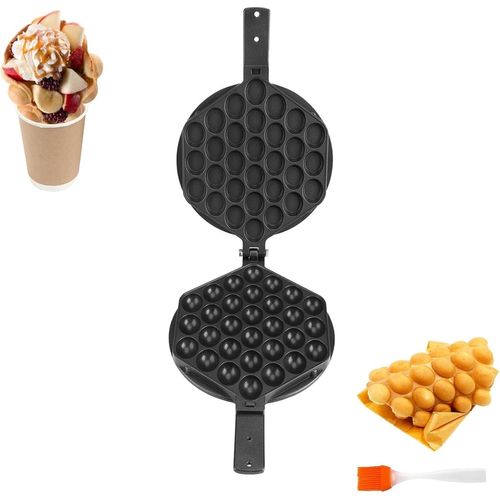 Plaque Gaufrier Bubble Waffle,Machine À Gâteau Aux Oeufs Gaufrier En Aluminium Antiadhésif Pour Cuisinière À Gaufres