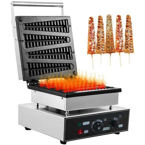Gaufrier Machine Gaufre Grille-Pain Gaufrier Lolly Muffin Machine Commercial Électrique Antiadhésif Moule À Pâtisserie Température Réglable 4 Pièces 1750w