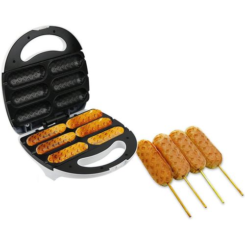 Hotdog Gaufrier 750W Waffle Corn Dog Maker French Muffin Hot Dog Machine Non Stick Corn Dog Machine (Prise Ue 220-240V)