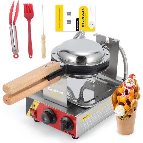 Bubble Waffle Gaufrier Machine Électrique 0-300°C Réglage De La Température Minuterie 0-5 Minutes Anti-Adhésive Facile À Nettoyer Certifié Ce (220 Volts)