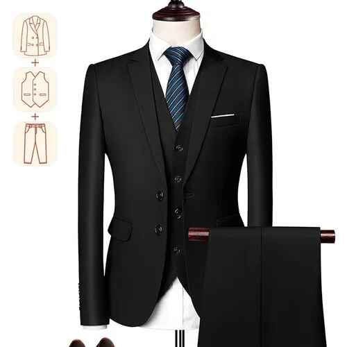 Veste D'affaires Décontractée Pour Hommes Pour Mariages,Blazer Véritable,Pantalon En Émail,Grand Et Grand,Gilet Slim Fit,Robe Fj,Taille Américaine
