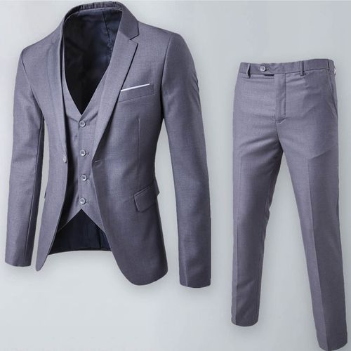 Costume De Mariage 2 Pièces De Luxe Pour Hommes,Ensemble Blazer Et Pantalon,Mince,Monochromatique,Affaires,Bureau,Grande Taille,Mode