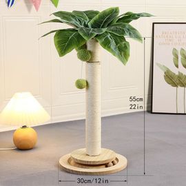 Arbre À Gratter Avec Corde En Sisal Naturel Pour Chat,Jouet Interactif Avec Balle De Piste En Bois Pour Chaton - Type H55cm