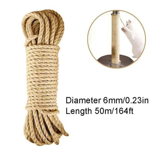 Corde À Gratter En Sisal Naturel Pour Chat,Griffe De Patte D'arbre,Protecteur De Meubles,Griffe De Jouet De Bricolage,Griffoir,50m,164 Pieds - Type 50m