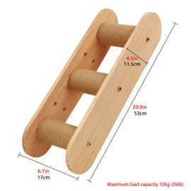 Arbre À Chat Mural En Bois,Cadre D'escalade,Maison,Pont,Poteau À Gratter Et Échelle,Aire De Jeux Murale Pour Chaton - Type 1pc 3-Layer Ladder