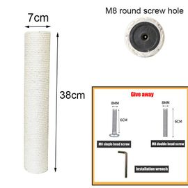 Poste À Gratter En Pvc Pour Chat,Pour Arbre À Chat,Bricolage,Cadre D'escalade,Remplacement,Chaton,Jouet En Corde De Sisal,Meubles À Gratter - Type 38x7cm-1 Piece