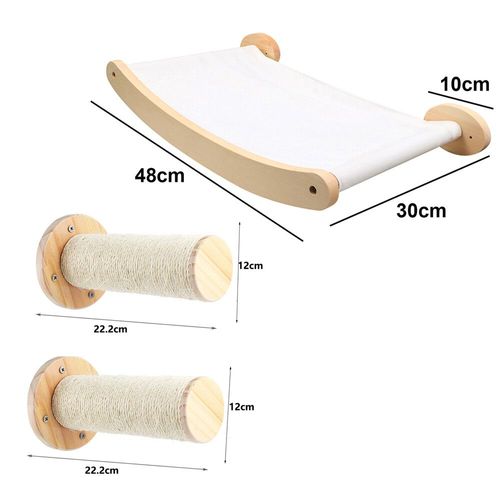 Meubles Muraux En Bois Pour Chats,1 Pièce,Étagères Pour Chats,Perchoirs,Marches Pour Chats,Échelle,Lit,Activité,Arbre,Structure D'escalade Moderne - Type 3pcs Set