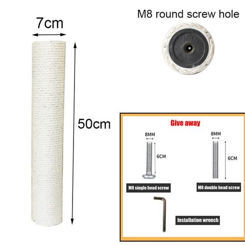Poste À Gratter En Pvc Pour Chat,Pour Arbre À Chat,Bricolage,Cadre D'escalade,Remplacement,Chaton,Jouet En Corde De Sisal,Meubles À Gratter - Type 50x7cm-1 Piece