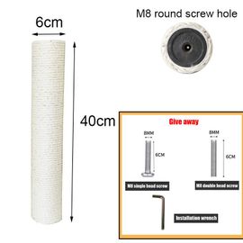 Poste À Gratter En Pvc Pour Chat,Pour Arbre À Chat,Bricolage,Cadre D'escalade,Remplacement,Chaton,Jouet En Corde De Sisal,Meubles À Gratter - Type 40x6cm-1 Piece
