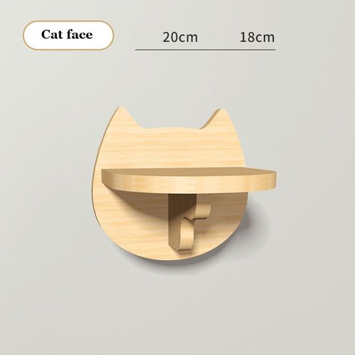 Meubles Muraux En Bois Pour Chats,1 Pièce,Étagères Pour Chats,Perchoirs,Marches Pour Chats,Échelle,Lit,Activité,Arbre,Structure D'escalade Moderne - Type Cat Face-1pc