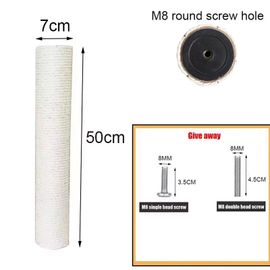 Poteau À Gratter Pour Arbre À Chat,Cadre D'escalade,Remplacement,Jouet Pour Chaton,Corde En Sisal,Meuble À Gratter - Type 50x7cm-1 Piece