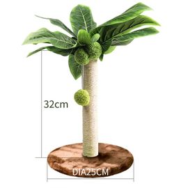 Poteau À Gratter Avec Corde En Sisal Et Feuilles Vertes Pour Chaton,Arbre D'nik,Produits Pour Animaux De Compagnie - Type 25cm Coffee