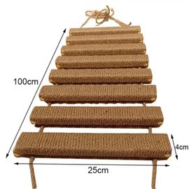 Arbre À Chat Mural,Pont D'escalade Avec Griffoir Et Hamac Pour Chat,Échelle En Sisal Pour Jouer Et Aider Les Chatons,1 Pièce - Type 100cm Sisal Ladder