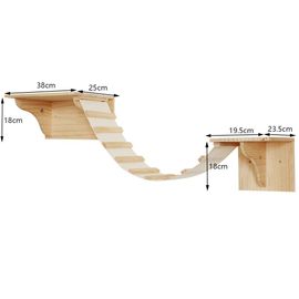 Arbre À Chat Mural,Pont D'escalade Avec Griffoir Et Hamac Pour Chat,Échelle En Sisal Pour Jouer Et Aider Les Chatons,1 Pièce - Type 1pc Platform A
