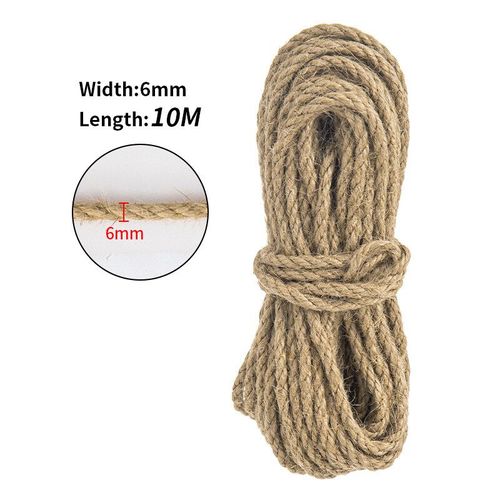 Corde À Gratter En Sisal Naturel Pour Chat,10/20/50m,Arbre,Poste À Gratter,Bricolage,Jouet,Patte,Griffe,Protection De Meubles,Fournitures Pour Animaux De Compagnie - Type 6mm-Jute(10m)-1pc