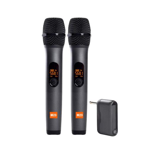 Système de microphone sans fil UHF avec récepteur aste,2 canaux,M23,déterminer le micro sans fil pour karaoké,église,fête DJ #A